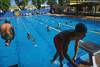 Piscina de la plaza de deportes número 6, el jueves, en La Teja. Foto: Mariana Greif Piscina de la plaza de deportes número 6, el jueves, en La Teja. Foto: Mariana Greif
