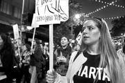Alerta Feminista, ayer, en la Plaza Cagancha. Foto: Manuela Aldabe