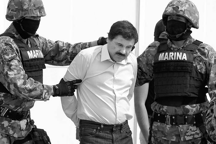El narcotraficante mexicano, Joaquín Guzmán Loera, alias El Chapo, cuando se presentó a la prensa, el 22 de febrero de 2014, en Ciudad de México. Foto: Alfredo Estrella, Afp