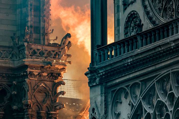 Incendio en la Catedral de Notre-Dame, ayer, en París.

 · Foto: Thomas Samson, Efe