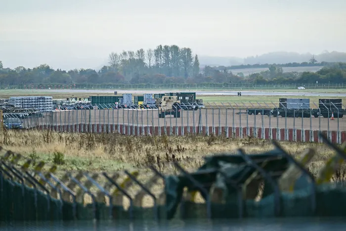 Base aérea Royal Air Force, el 28 de setiembre, cerca del pueblo de Fairford, en Inglaterra. · Foto: Ben Stansall, AFP