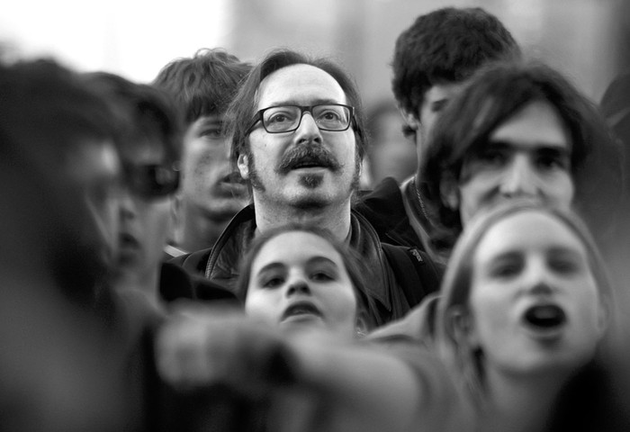 Marcelo Jelen, durante un recital de rock. Foto: Iván Franco (archivo, octubre de 2010)
