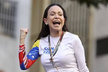 María Corina Machado durante una protesta en Caracas, el 9 de enero de 2025. · Foto: Pedro Mattey, AFP