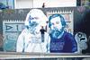 Marx y Engels, pintados por Vince, en el túnel de Avenida 8 de Octubre. Marx y Engels, pintados por Vince, en el túnel de Avenida 8 de Octubre.