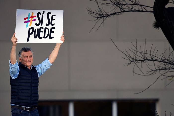 Mauricio Macri, durante el relanzamiento de su campaña de reelección, el sábado, en Buenos Aires. · Foto: Ronaldo Schemidt, AFP