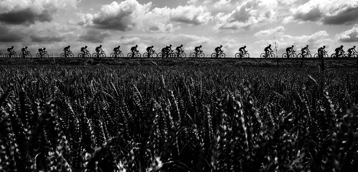 Tercera etapa del Tour de France, ayer, entre Binche y Epernay, Bélgica.

 · Foto: Jeff Pachoud, AFP