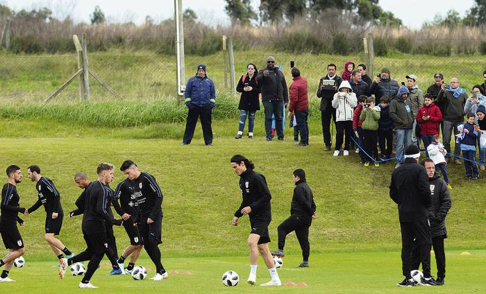 Entrenamiento de la selección uruguaya. · Foto: Pablo Vignali