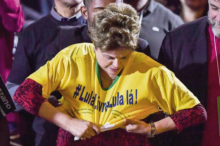 Dilma Rousseff durante la convención nacional del Partido de los Trabajadores, el sábado, en San Pablo, Brasil. · Foto: Nelson Almeida