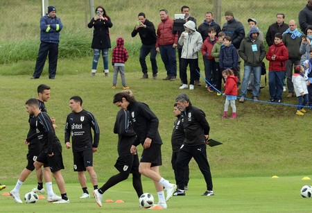 Entrenamiento de la selección uruguaya, en el Complejo Celeste (archivo, junio de 2018). · Foto: Pablo Vignali Entrenamiento de la selección uruguaya, en el Complejo Celeste (archivo, junio de 2018). · Foto: Pablo Vignali