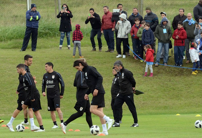 Entrenamiento de la selección uruguaya, en el Complejo Celeste (archivo, junio de 2018). · Foto: Pablo Vignali