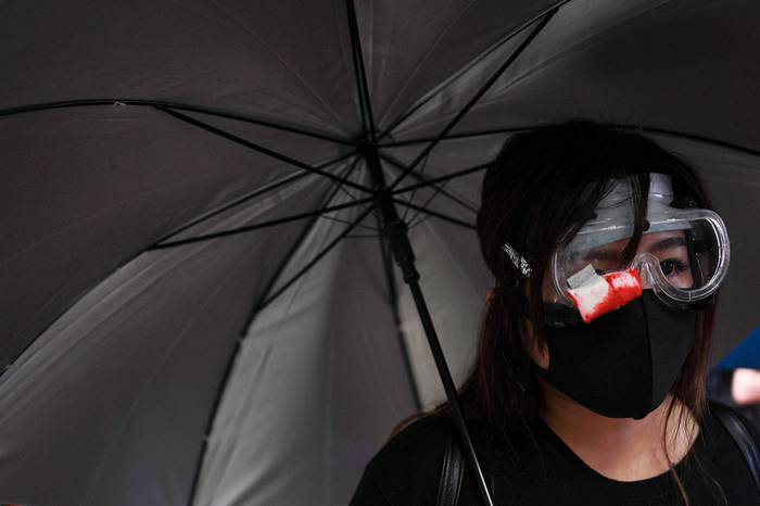 Concentración por los derechos democráticos, ayer, en Hong Kong.

 · Foto: Manan Vatsyayana / AFP