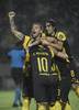 Xisco Jiménez, Facundo Pellistri y Matías Britos, festejan el gol de Peñarol a Jorge Wilstermann, ayer, en el estadio Campeón del Siglo.
· Foto: Sandro Pereyra Xisco Jiménez, Facundo Pellistri y Matías Britos, festejan el gol de Peñarol a Jorge Wilstermann, ayer, en el estadio Campeón del Siglo.
· Foto: Sandro Pereyra