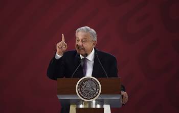 Andrés Manuel Lopez Obrador en una conferencia de prensa en el Palacio Nacional de la Ciudad de México, el 14 de diciembre.
Andrés Manuel Lopez Obrador en una conferencia de prensa en el Palacio Nacional de la Ciudad de México, el 14 de diciembre.