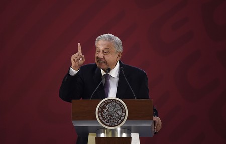 Andrés Manuel Lopez Obrador en una conferencia de prensa en el Palacio Nacional de la Ciudad de México, el 14 de diciembre.
· Foto: Alfredo Estrella Andrés Manuel Lopez Obrador en una conferencia de prensa en el Palacio Nacional de la Ciudad de México, el 14 de diciembre.
· Foto: Alfredo Estrella