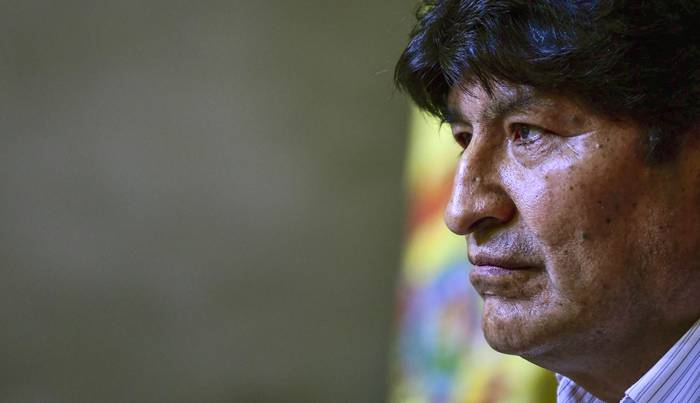 El ex presidente de Bolivia, Evo Morales, durante una conferencia de prensa, el 27 de enero, en Buenos Aires. · Foto: Ronaldo Schemidt, AFP