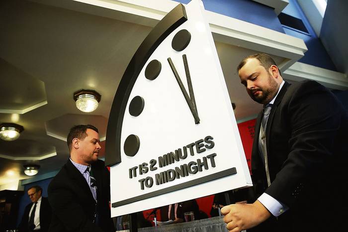 Reloj del juicio final el 25 de enero en Washington. Foto: Win Mcnamee, Getty Images, AFP
