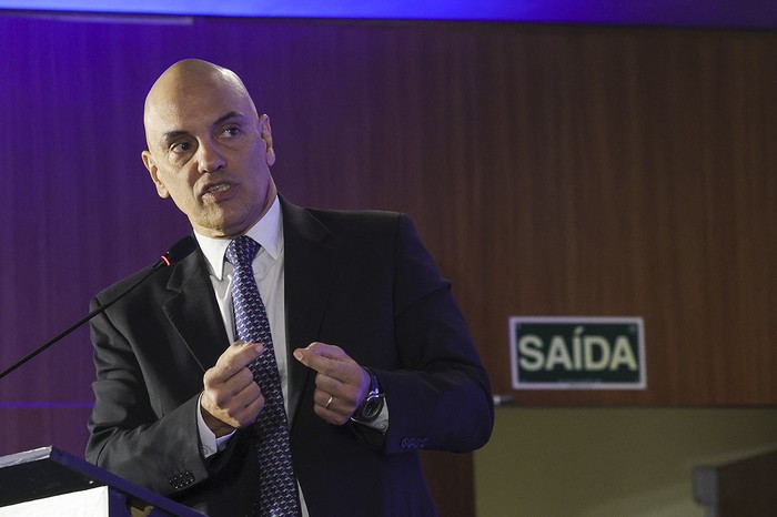 Alexandre de Moraes durante el seminario "La necesidad de regular las redes sociales y el papel de las plataformas en la economía digital”, el 14 de agosto. · Foto: Fabio Rodrigues Pozzebom, Abr 