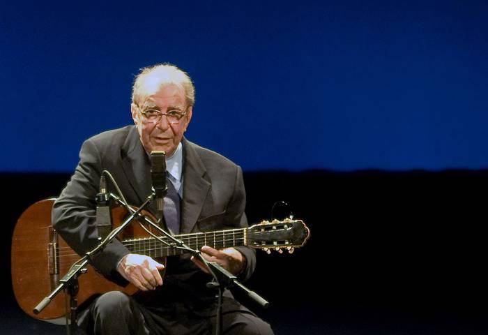 Joao Gilberto, el 24 de agosto de 2008, en el Teatro Municipal de Río de Janeiro.

 · Foto: Ari Versiani, AFP