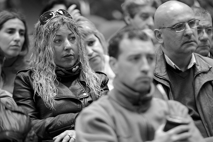 Asamblea de delegados de los trabajadores privados en los Consejos de Salarios, ayer en el PIT- CNT.  Foto: Santiago Mazzarovich
