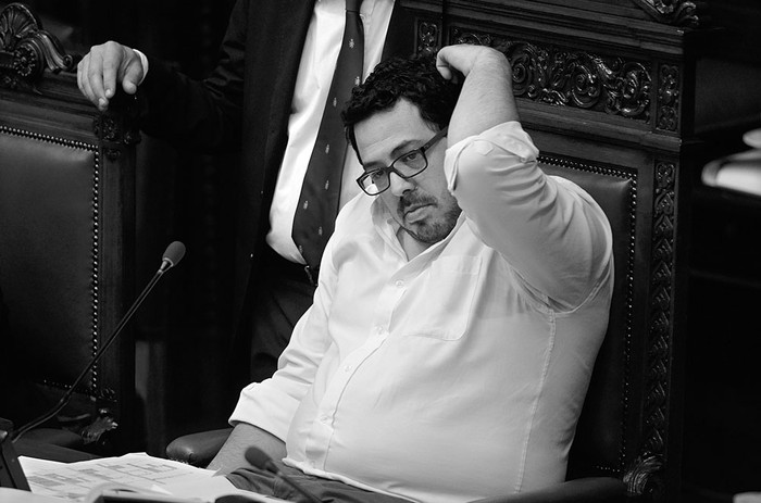 Alejandro Sánchez durante la discusión del Presupuesto, el lunes, en la Cámara de Diputados. Foto: Pablo Vignali