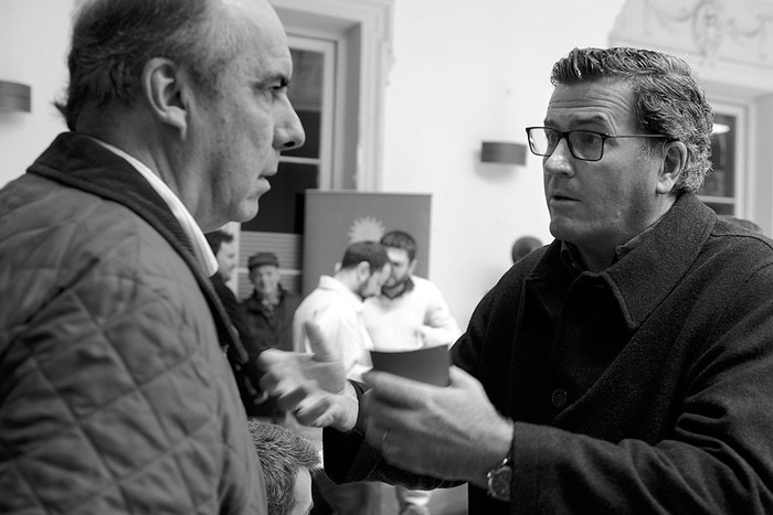 José Amorín Batlle y Pedro Bordaberry, el sábado, en la Casa del Partido Colorado. Foto: Santiago Mazzarovich