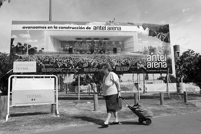 Predio del Antel Arena, ayer. Foto: Santiago Mazzarovich