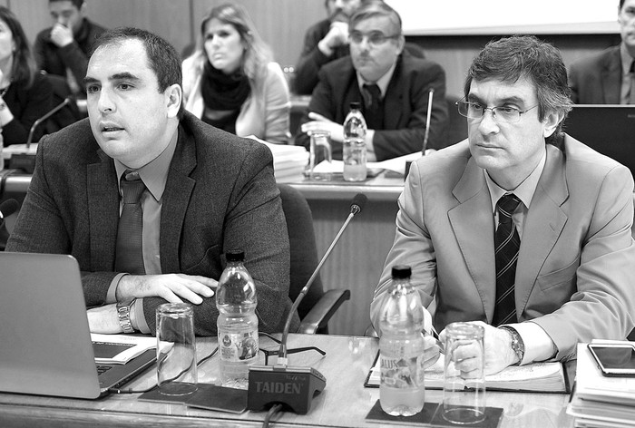 Pablo Ferreri y Álvaro García, ayer, en la Comisión de Presupuesto. Foto: Pablo Vignali