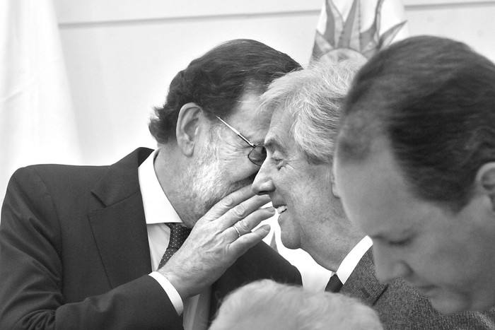 Mariano Rajoy y Tabaré Vázquez, ayer, en la Torre Ejecutiva. Foto: Federico Gutiérrez