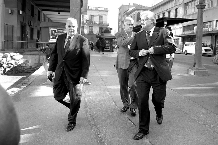 Los diputados Jaime Trobo, Rodrigo Goñi y Gonzalo Mujica concurren al Juzgado de Bartolomé Mitre. Foto: Andrés Cuenca