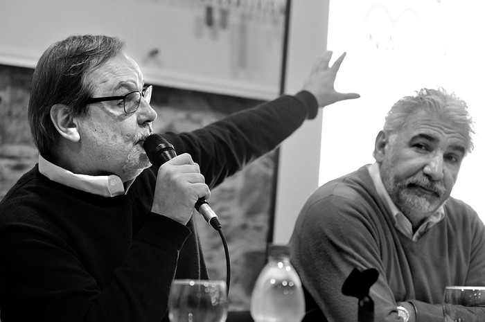 Gustavo Bernini y Gerardo Fernández, ayer, en la presentación de líneas de acción del Fondes-Inacoop. Foto: Federico Gutiérrez