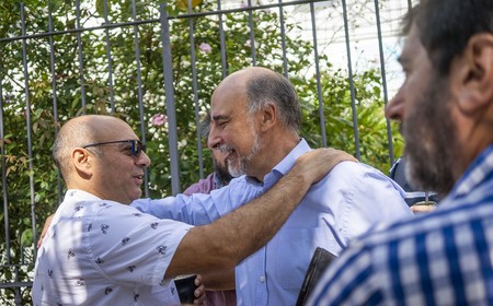 Marcelo Abdala, Pablo Mieres y Fernando Pereira, ayer, en la sede de Todos. · Foto: Mariana Greif Marcelo Abdala, Pablo Mieres y Fernando Pereira, ayer, en la sede de Todos. · Foto: Mariana Greif