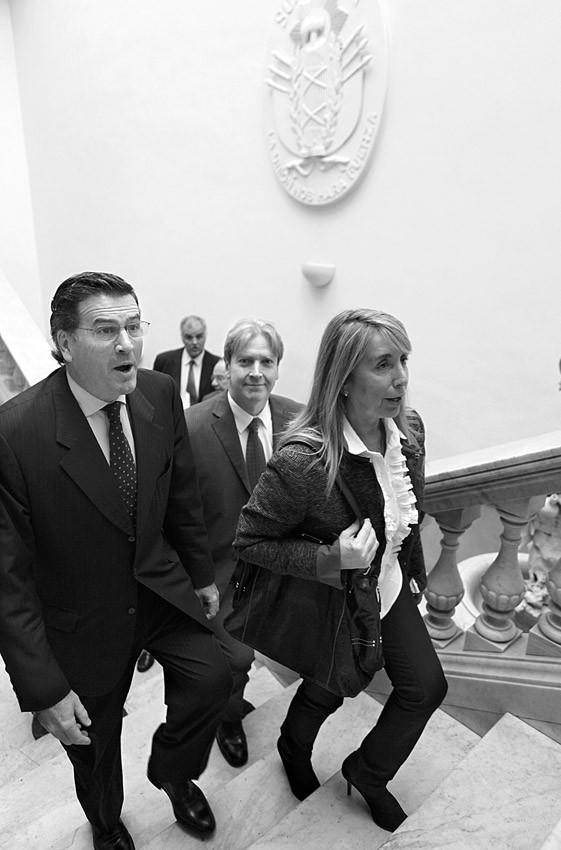 Pedro Bordaberry, Martha Montaner y Ope Pasquet, cuando concurrieron a reunirse con el directorio del Partido Nacional en su sede.  (archivo, mayo de 2012) · Foto: Pedro Rincón