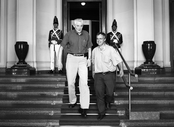 Ernesto Agazzi y Daniel Garín, el martes en el Palacio Legislativo. • foto: alessandro maradei