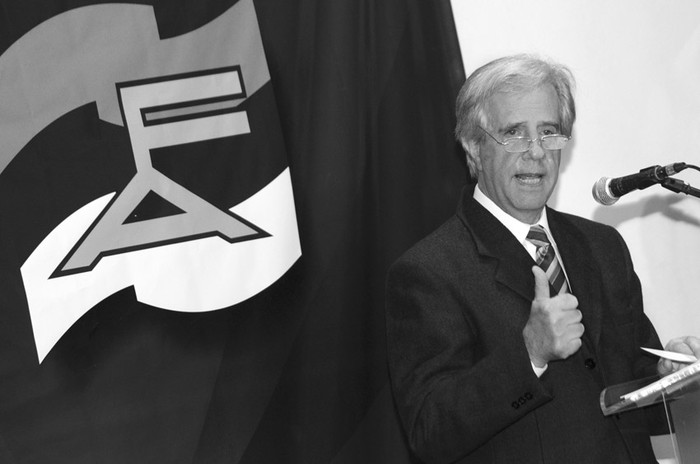 Tabaré Vázquez, anoche, en Fantasy Garden. · Foto: Pablo Vignali