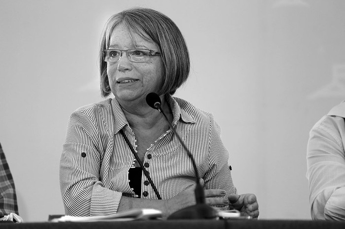 Mónica Xavier durante el plenario del FA. Foto: Pablo Nogueira (archivo, febrero de 2015)