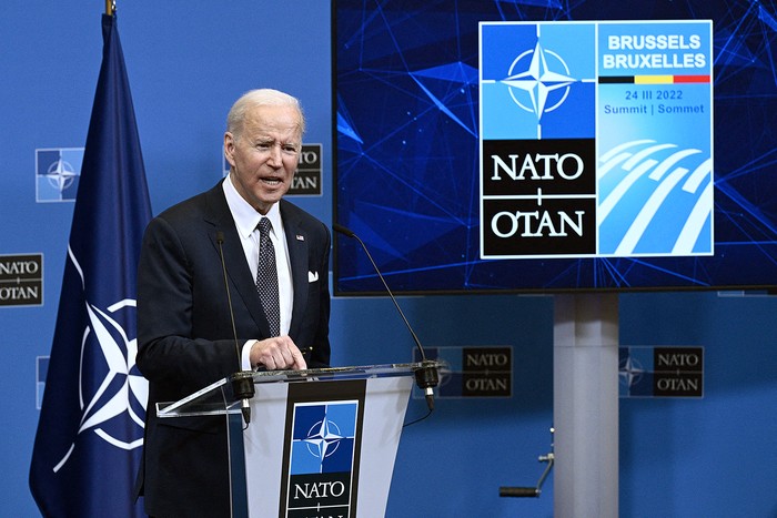 Joe Biden, el 24 de marzo en Bruselas. · Foto: Brendan Smialowski, AFP
