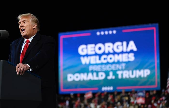 Donald Trump el 5 de diciembre en Georgia. 

 · Foto: Andrew Caballero-Reynolds, AFP