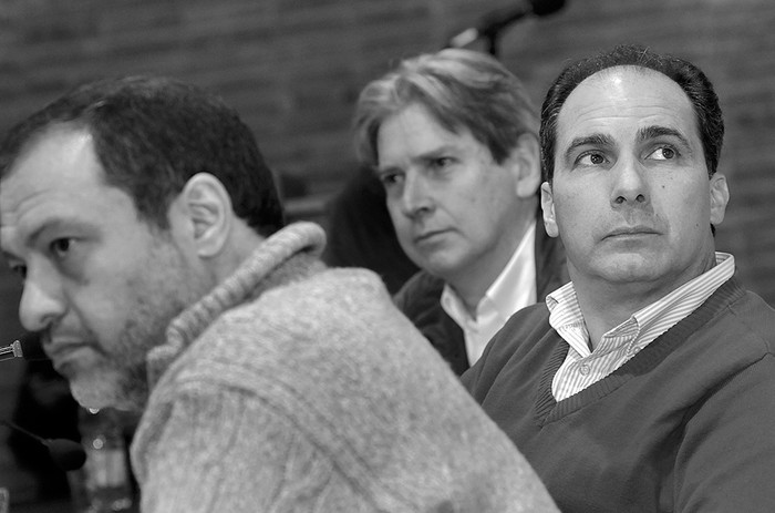 Max Sapolinsky, Ope Pasquet y Daniel Bianchi. / Foto: Nicolás Celaya (archivo, agosto de 2011)