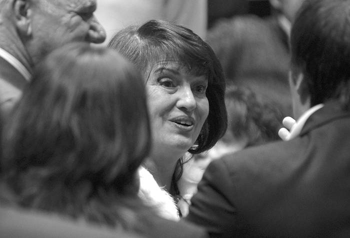 Elena Martínez, nueva ministra de la Suprema Corte de Justicia, el miércoles en la Asamblea General. • Foto: Santiago Mazzarovich