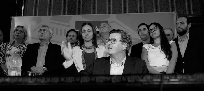Pedro Bordaberry en rueda de prensa, ayer, en la antesala de la Cámara de Senadores.Foto: Pablo Vignali