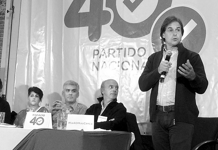 Luis Lacalle Pou, en el segundo Congreso Territorial de Montevideo del Espacio 40. Foto: prensa, Todos, s/d de autor