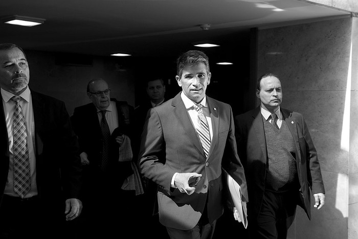Raúl Sendic asiste a la Comisión Investigadora por la Regasificadora, ayer, en el edificio anexo del Palacio Legislativo. Foto: Andrés Cuenca
