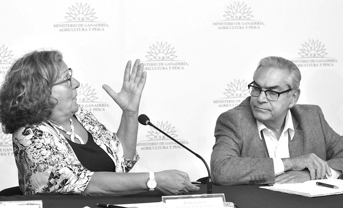 Zulma Gabard y Enzo Benech, ayer, en el Ministerio de Ganadería, Agricultura y Pesca. Foto: Federico Gutiérrez