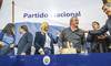 Verónica Alonso, Luis Lacalle Pou, Beatriz Argimón, Jorge Larrañaga, Carlos Iafigliola y Juan Andrés Ramírez, ayer, en la Casa del Partido Nacional. · Foto: Pablo Vignali Verónica Alonso, Luis Lacalle Pou, Beatriz Argimón, Jorge Larrañaga, Carlos Iafigliola y Juan Andrés Ramírez, ayer, en la Casa del Partido Nacional. · Foto: Pablo Vignali
