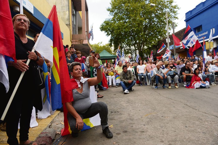 Acto en Las Piedras celebrando el aniversario del primer acto de masas del Frente Amplio. Foto: Andrés Cuenca (archivo, marzo de 2017)