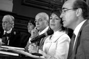 José Villar, Mariella Demarco, Luis Alberto Castillo, Ana Lía Piñeyrúa y Javier de Haedo, ayer, en el Palacio Legislativo