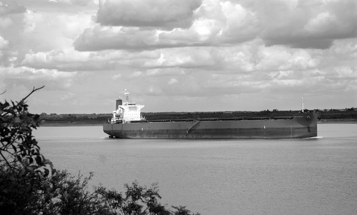 Buque en el río Uruguay, entrando al puerto de Nueva Palmira. (archivo, noviembre de 2012) · Foto: Pablo Nogueira