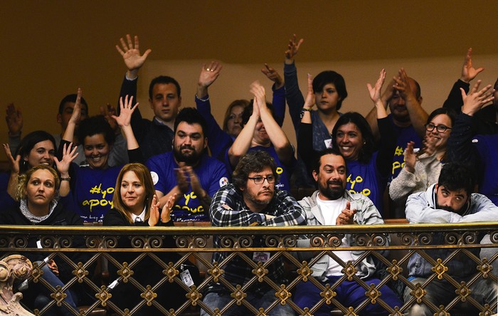 Público durante el tratamiento del proyecto de ley de inserción laboral de personas con discapacidad en el ámbito privado. Foto: Pablo Vignali (archivo, octubre de 2016)