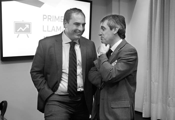 Pablo Ferreri y Álvaro García, ayer, en la sede del Ministerio de Economía y Finanzas. / foto: pablo vignali