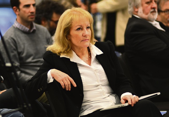 Carolina Cosse en la Torre de las Telecomunicaciones. / Foto: Pablo Vignali (archivo, setiembre de 2017)